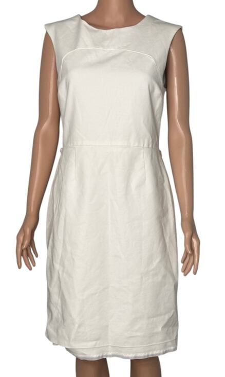 Black Republic Dresses & Skirts - Black Republic Sleeveless Sheath Dress, Cream White Midi, Women's Size 10